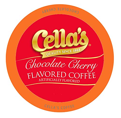 Product Cover Cella's Chocolate Cherry Coffee Pods, Compatible With 2.0 Keurig K Cup Brewers, 40Count - Cherry Flavored Coffee