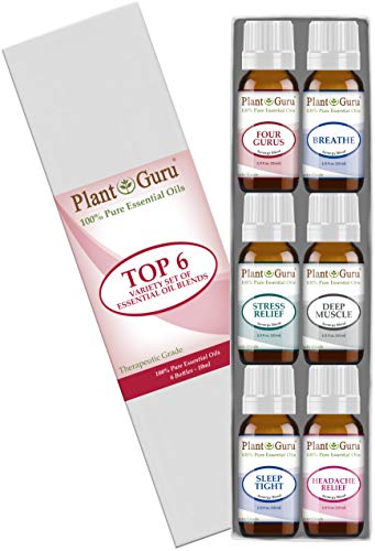 Product Cover Essential Oil Blends Set 6-10 ml 100% Pure Therapeutic Grade for Sleep, Relaxation, Stress and Anxiety, Headaches and Migraines, Muscle Pain Relief, Colds and Coughs Great for Aromatherapy Diffuser