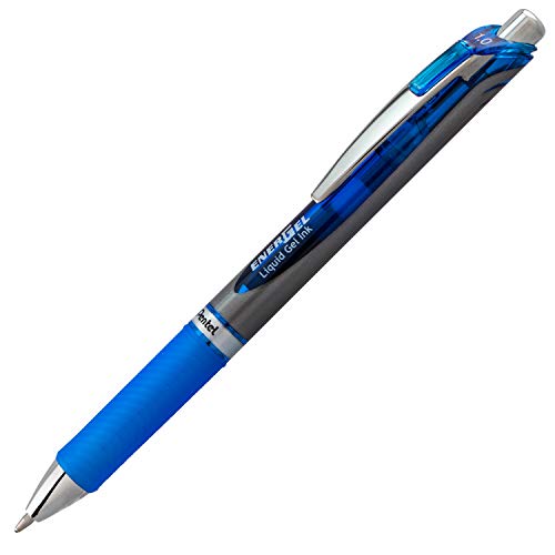 Product Cover Pentel EnerGel RTX Retractable Liquid Gel Pen, Bold Line, Metal Tip, Blue Ink, Box of 12 (BL80-C)