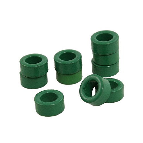 Product Cover uxcell a12022900ux0330 10 Piece Inductor Coils Green Toroid Ferrite Cores 10 mm x 6 mm x 5 mm