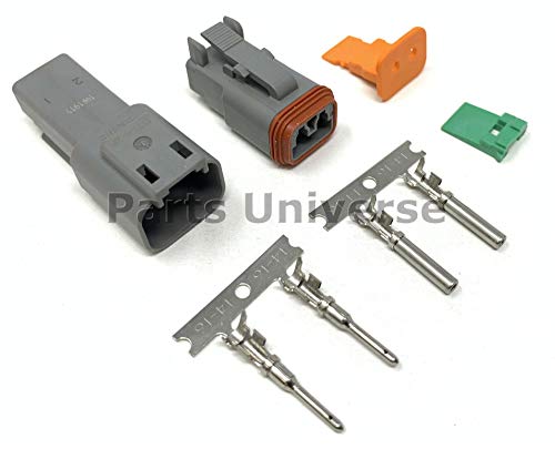 Product Cover Deutsch 2-Pin Connector Kit with Housing, Pins & Seals Crimp Style Terminals, 14-16 Gauge