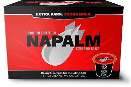 Product Cover Napalm Coffee, EXTRA DARK ROAST, 100% Arabica, Single Serve Cups for Keurig K-Cup Brewers, 12 Count
