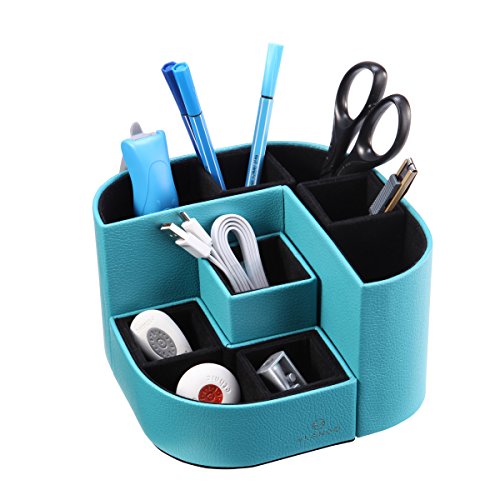 Product Cover VPACK Magnet Desk Organizer - Pencil Cup Pen Holder - Office Supplies Desktop Stationery Gadgets Storage Box (Peacock Blue)