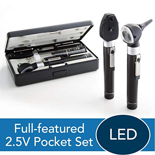 Product Cover ADC Otoscope/Ophthalmoscope Diagnostic Set, Pocket Size, LED Lamp, 2.5V, Hard Case, Diagnostix 5110NL, Black