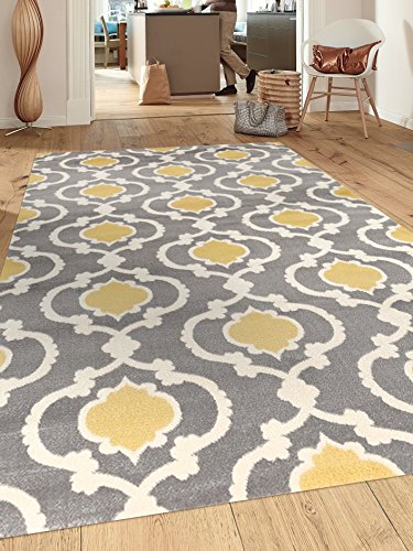 Product Cover Moroccan Trellis Contemporary Gray/Yellow 5'3