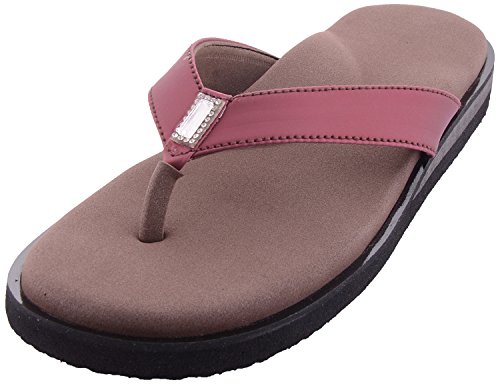 Product Cover DIA ONE Brown Pink Orthopedic Sandal Rubber Sole MCP Insole Diabetic Footwear for Women (Dia_30)