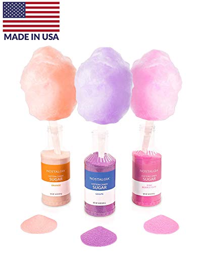 Product Cover Nostalgia CCFS300 Cotton Candy Flossing Sugar, Three 16 Ounce Jars, Makes 96 Cones