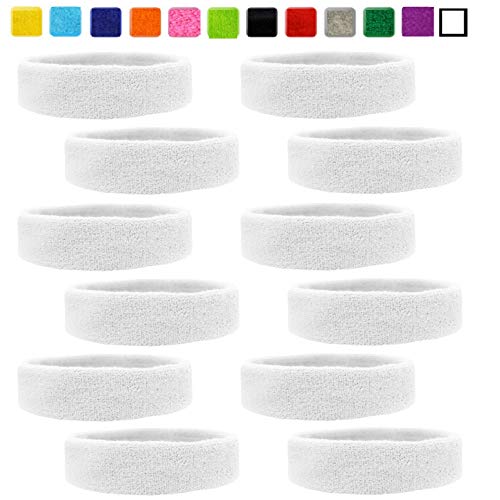 Product Cover Kenz Laurenz Sweatbands Cotton Sports Headbands - Soft and Stretchy 2