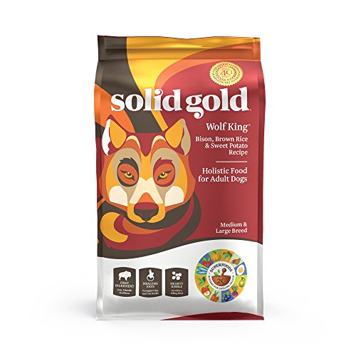 Product Cover Solid Gold - Wolf King with Real Natural Bison & Brown Rice - Holistic Whole-Grain Rich - Large Breed Dry Adult Dog Food - 12 lb