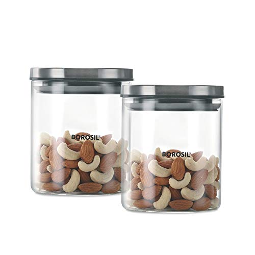 Product Cover Borosil Classic Glass Jar For Kitchen Storage, Set of 2, (600ml + 600ml)