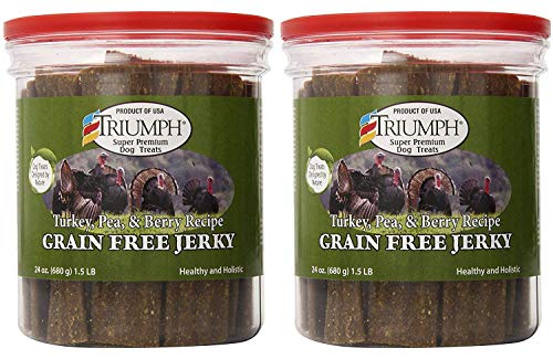 Product Cover Triumph Dog Turkey, Pea, & Berry Grain Free Jerky, 24-Ounce [2-Pack]