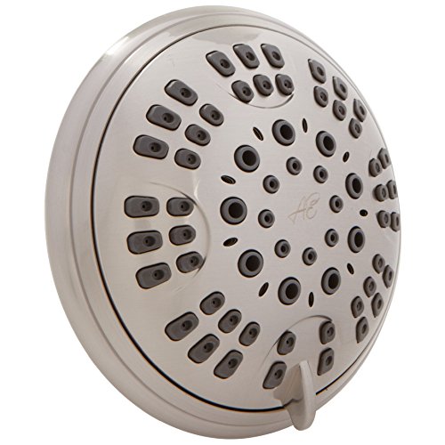 Product Cover 6 Function Adjustable Luxury Shower Head - High Pressure Boosting, Wall Mount, Bathroom Showerhead For Low Flow Showers, 2.5 GPM - Brushed Nickel