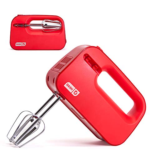 Product Cover Dash SHM01DSRD Smart Store Compact Hand Mixer Electric for for Whipping + Mixing Cookies, Brownies, Cakes, Dough, Batters, Meringues & More, 3 Speed, Red