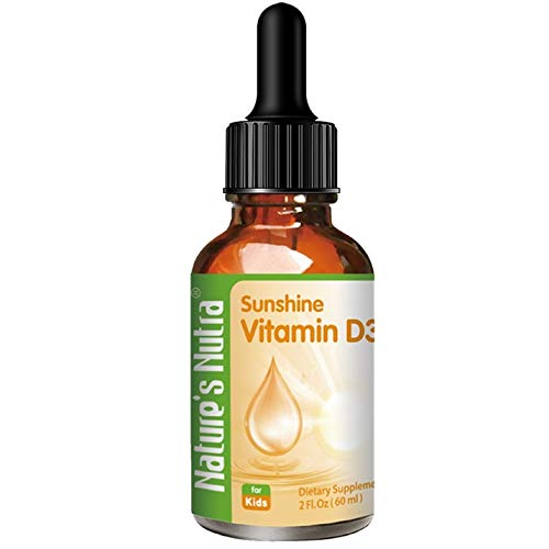 Product Cover Nature's Nutra Sunshine Vitamin D3 400IU, 2 Fl. Oz (60ml), Premium Baby and Infant Liquid Drops, Toddlers Kids Children Multivitamin Supplement, Non-GMO, Plant Extract