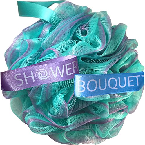 Product Cover Loofah Bath Sponge Swirl Set XL 75g by Shower Bouquet: Extra Large Mesh Pouf (4 Pack Color Swirls) Luffa Loofa Loufa Puff Scrubber - Big Full Lather Cleanse, Exfoliate with Beauty Bathing Accessories