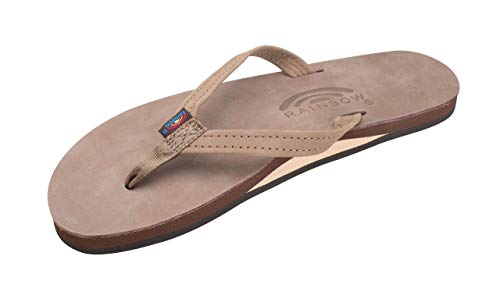 Product Cover Rainbow Sandals Women's Single Layer Premier Leather Narrow Strap, Dark Brown, Ladies Large / 7.5-8.5 B(M) US