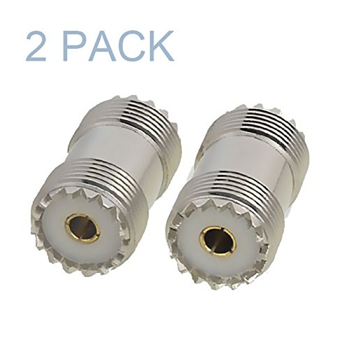 Product Cover Maxmoral 2-Pack PL-259 UHF Female to UHF Female Coax Cable Adapter S0-239 UHF Double Female Connector Plug