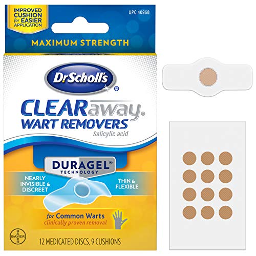 Product Cover Dr. Scholl's ClearAway Wart Remover with Duragel Technology, 9ct // Clinically Proven Wart Removal of Common Warts with Discreet Thin and Flexible Cushions, Optimal for Fingers and Toes