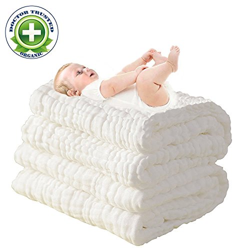 Product Cover 100% Medical Grade Cotton,Water Absorbent,Super Soft Cotton Gauze,Suitable for Baby's Delicate Skin,Newborn Muslin Cotton Warm Baby Bath Towels Also for Baby Blanket - 1 pcs