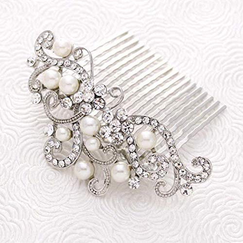 Product Cover Yean Decorative Bride Wedding Hair Combs with Rhinestones Bridal Hair Accessories for Bridesmaids (Silver)