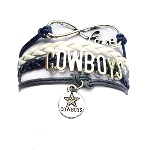 Product Cover DOLON Infinity Football Cowboys Bracelet Handmade Leather Braided Fans Gift