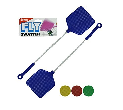 Product Cover bulk buys Fly Swatter with Wire Handles 2 Pack, Assorted Colors