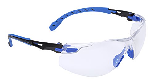 Product Cover 3M Solus 1000-Series Safety Glasses S1101SGAF, Black/Blue, Clear Scotchgard Anti-Fog Lens,