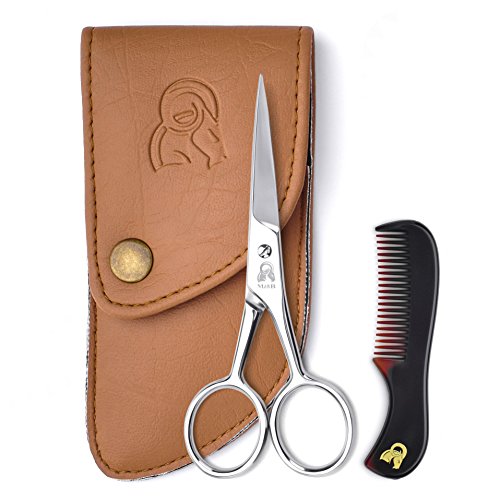 Product Cover Beard and Mustache Scissors With Comb For Precise Facial Hair Trimming - Sharpness and Stainless Steel Give These Scissors Durability That Will Last