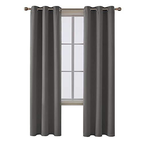 Product Cover Deconovo Room Darkening Thermal Insulated Blackout Grommet Window Curtain for Nursery Room, Light Grey,42x95-inch,1 Panel