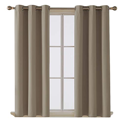 Product Cover Deconovo Room Darkening Thermal Insulated Blackout Grommet Window Curtain for Living Room, Khaki,42x63-inch,1 Panel
