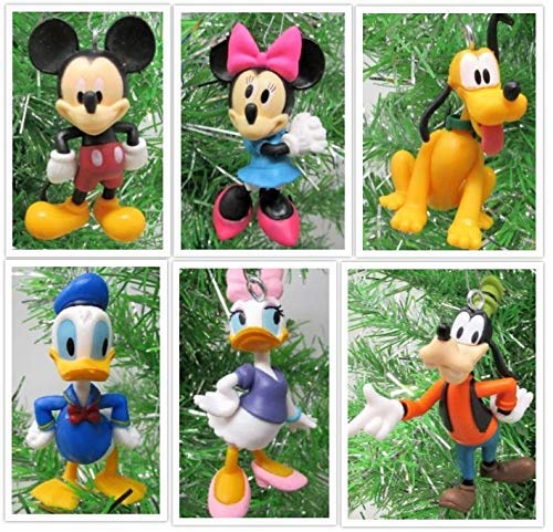 Product Cover Disney MICKEY MOUSE 6 Piece Ornament Set Featuring Mickey Mouse, Minnie Mouse, Donald Duck, Daisy Duck, Goofy and Pluto, Ornaments Average 2.5