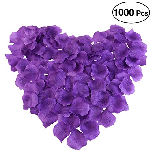 Product Cover PIXNOR 1000pcs Silk Rose Petals Decorations for Wedding Party (Purple)