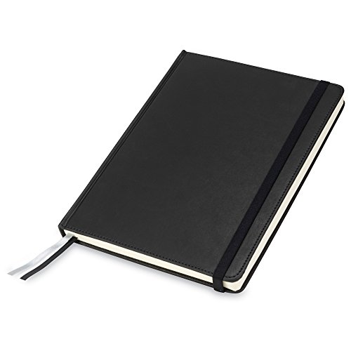 Product Cover Samsill Large Size Writing Notebook, Hardbound Cover, 7.5 Inch x 10 Inch, 120 Ruled Sheets (240 Pages), Black