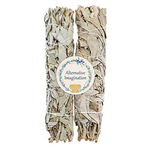 Product Cover 2 Premium California White Sage, Each Stick Approximately 8 Inches Long and 1.25 Inches Wide for Smudging Rituals, Energy Clearing, Protection, Incense, Meditation, Made in USA