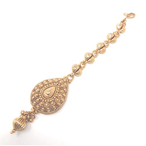Product Cover Indian Pakistani Ethnic Gold Plated Mang Tika Bollywood Hair Ornament Bridal Wedding