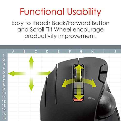 Product Cover ELECOM M-XT4DRBK Wireless Trackball mouse for Left-Handed, EX-G series L size 2.4GHz 6 buttons Black