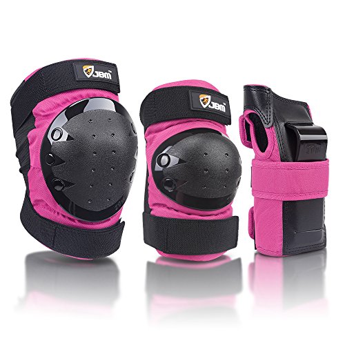 Product Cover JBM international Adult / Child Knee Pads Elbow Pads Wrist Guards 3 In 1 Protective Gear Set, Pink, Adult