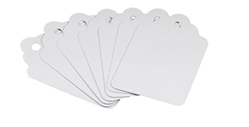 Product Cover Amram Unstrung Blank Scalloped Marking Tags 1.75 Inch X 1.1 Inch 1000 Tags White