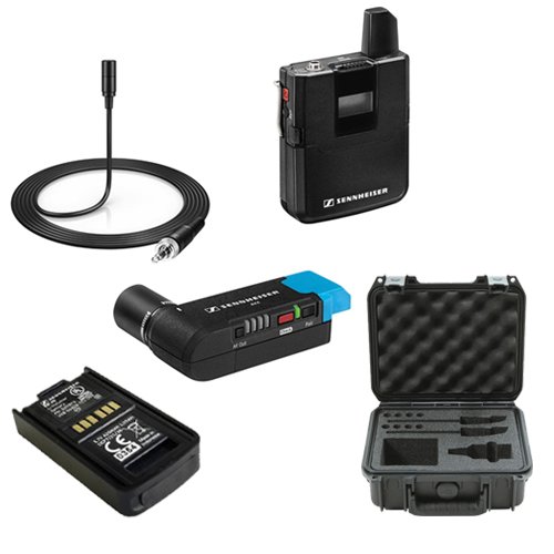 Product Cover Sennheiser AVX Camera-Mountable Lavalier Pro Digital Wireless Set (MKE2 Lavalier) Bundle with SKB Waterproof Case and BA20 Recharging Battery Pack