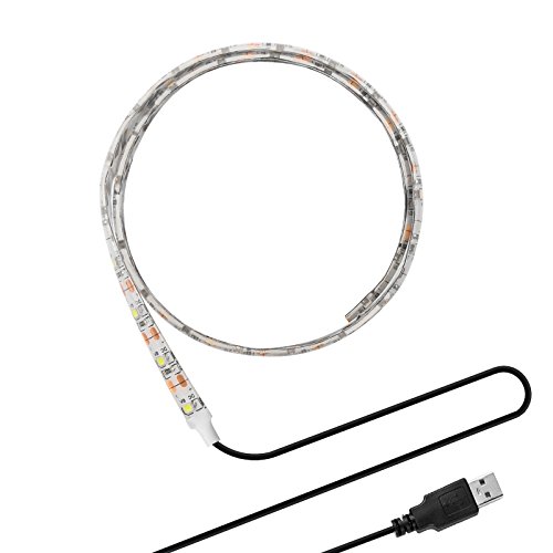 Product Cover ONEVER Flexible Led Strip Lights with USB Cable for TV Computer Desktop Laptop Background Home Kitchen Decorative Lighting, SMD 3528 50CM Cool White