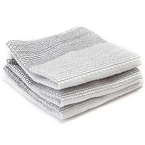 Product Cover Full Circle Tidy 100% Organic Cotton Dish Cloths, Set of 3, Grayscale