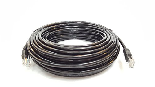 Product Cover Cable Sourcing - 100ft (30m) CAT5e cable, EXTERNAL (outdoor use) & INTERNAL, 100% SOLID COPPER, Ethernet, CCTV,, 10/100/1000mb, RJ45 Plugs, Networking & Patch Cable, DATA/LAN, BLACK