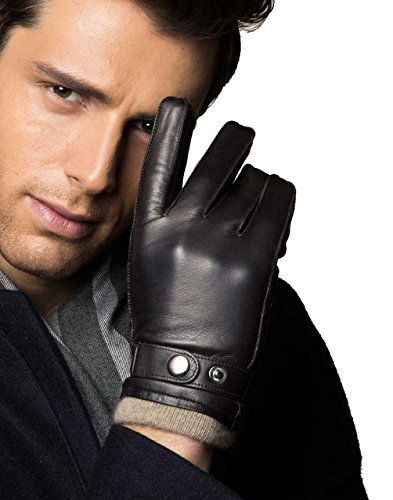 Product Cover YISEVEN Men's Touchscreen Lambskin Winter Leather Gloves Cashmere Lined