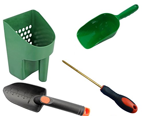 Product Cover Metal Detecting and Treasure Hunting Tool Kit #1 Sand Scoop, Hand Trowel, Super Scooper, and Brass Probe