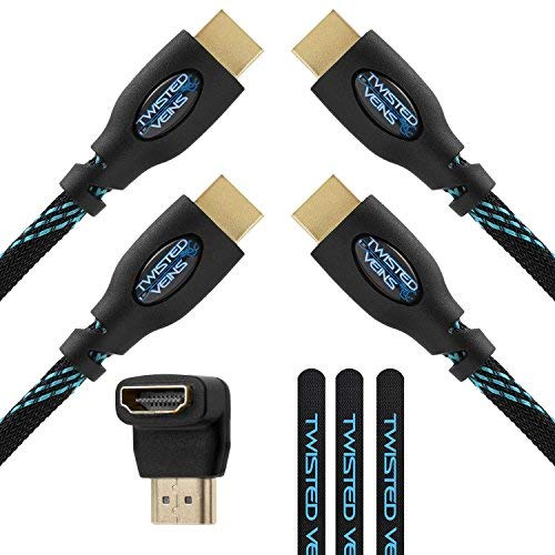Product Cover Twisted Veins HDMI Cable 10 ft, 2-Pack, Premium HDMI Cord Type High Speed with Ethernet, Supports HDMI 2.0b 4K 60hz HDR on Most Devices and May Only Support 4K 30hz on Some Devices