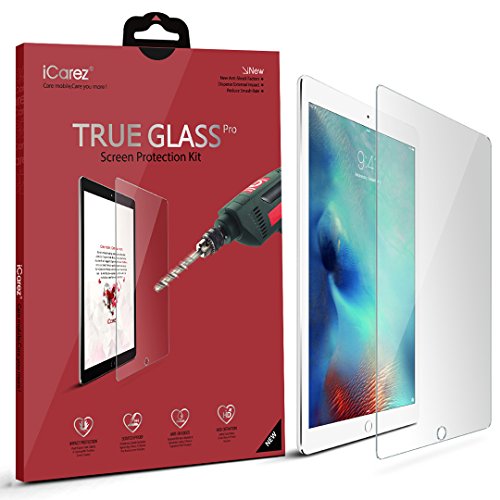 Product Cover Apple 12.9-inch iPad Pro Screen Protector, iCarez [Tempered Glass] Premium Easy Install with Lifetime Replacement Warranty - Retail Packaging