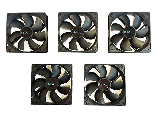 Product Cover APEVIA AF512S-BK 4 Pin & 3 Pin Silent Case Fan Best Value, 120mm, Black, 5 Piece