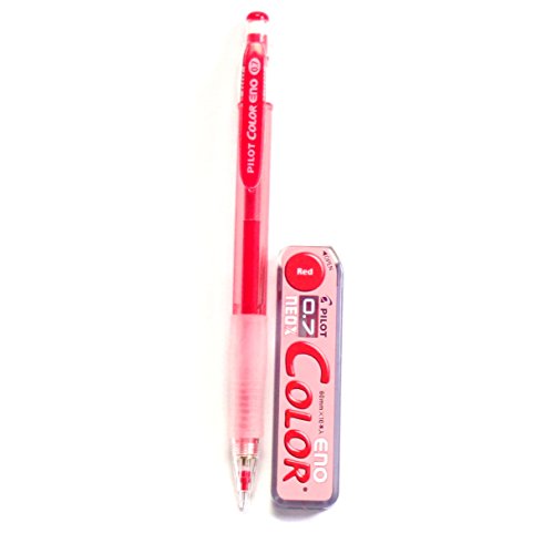 Product Cover Pilot Color Eno Red Set, 0.7mm Mechanical Pencil + Mechanical Pencil Lead 0.7mm, Red, 10 Leads(Japan Import)
