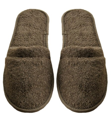 Product Cover Arus Men's Turkish Organic Terry Cotton Cloth Spa Slippers, One Size Fits Most, Chestnut Brown with Black Sole