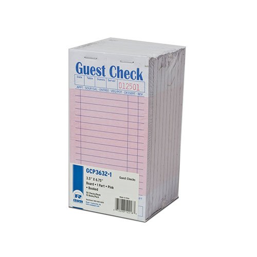 Product Cover Royal Pink Guest Check Board, 1 Part Booked with 15 Lines, Package of 10 Books